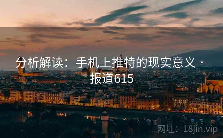 分析解读：手机上推特的现实意义 · 报道615